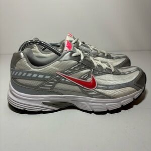 Women's Running Shoes Size 9 Nike Initiator White/Cherry Red Metallic Silver VG